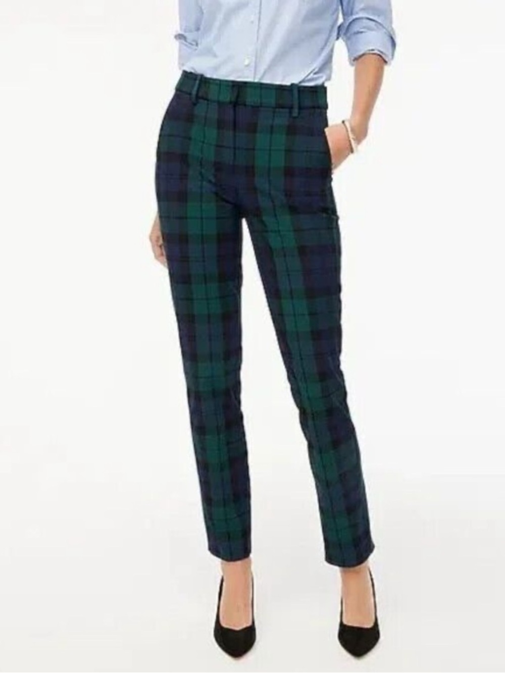 JCrew Ruby Plaid Green Pant - Size 0